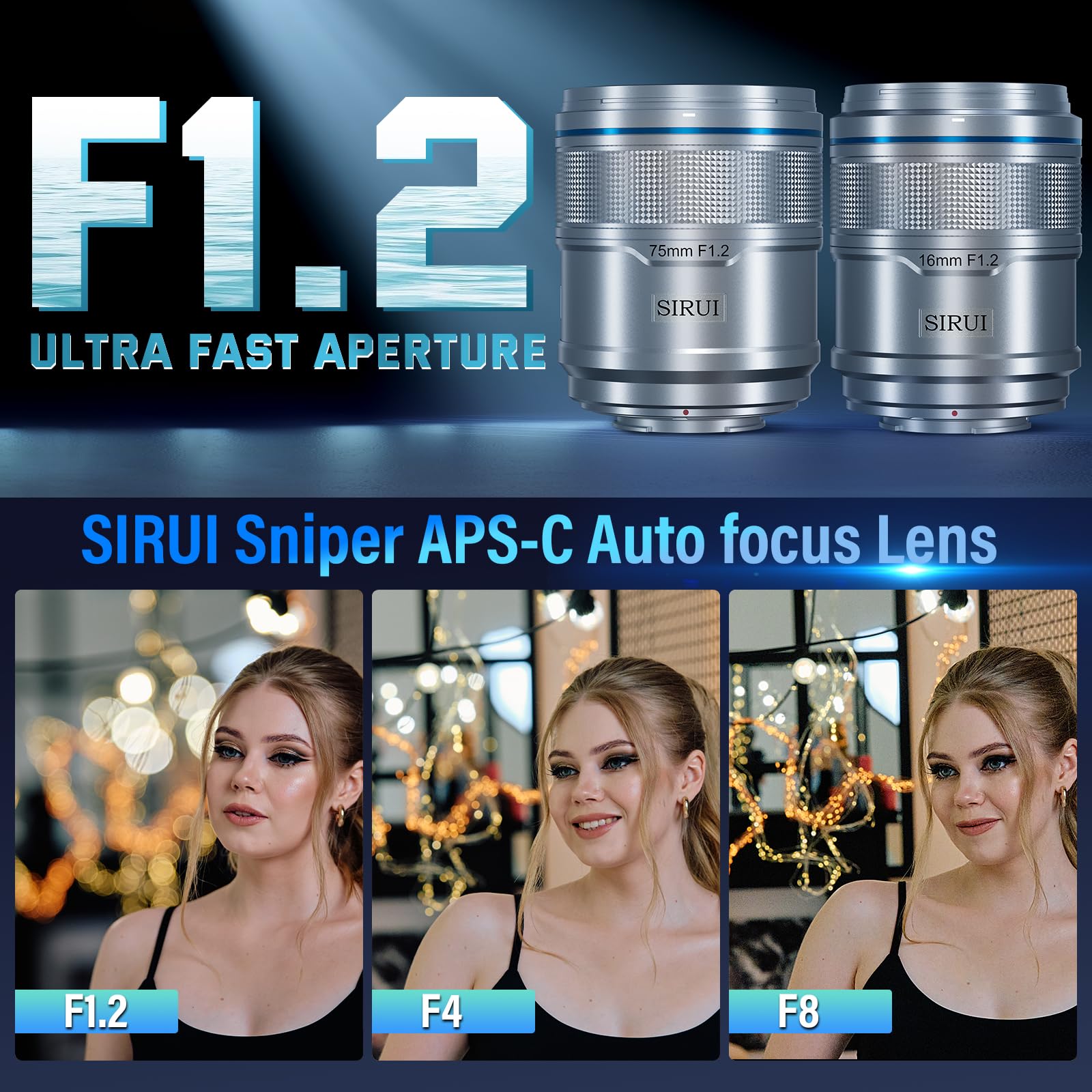 Amazon.com : SIRUI Sniper 16mm, 75mm Autofocus Lens Set, F1